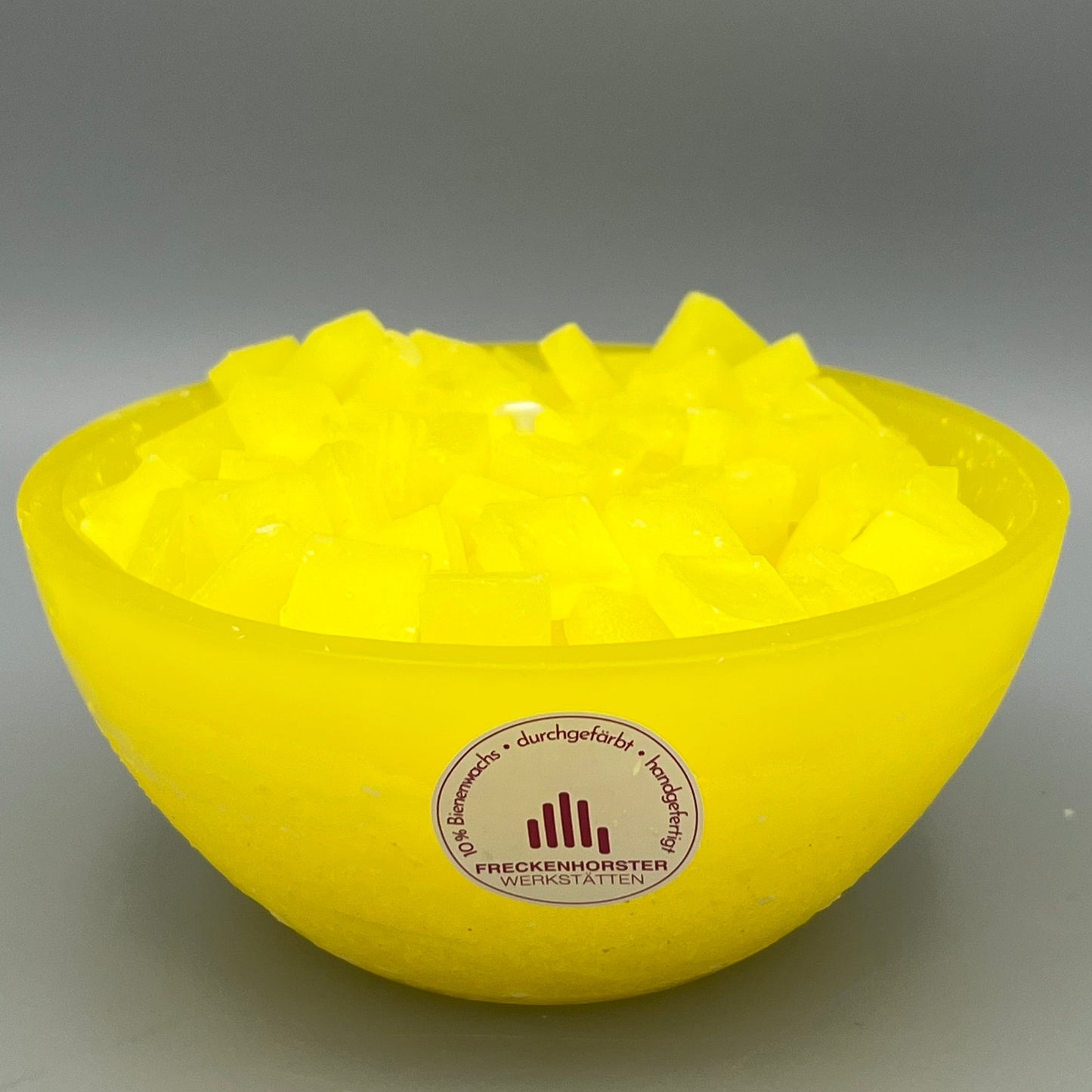 Würfelwachsschale 12 cm, hellgelb