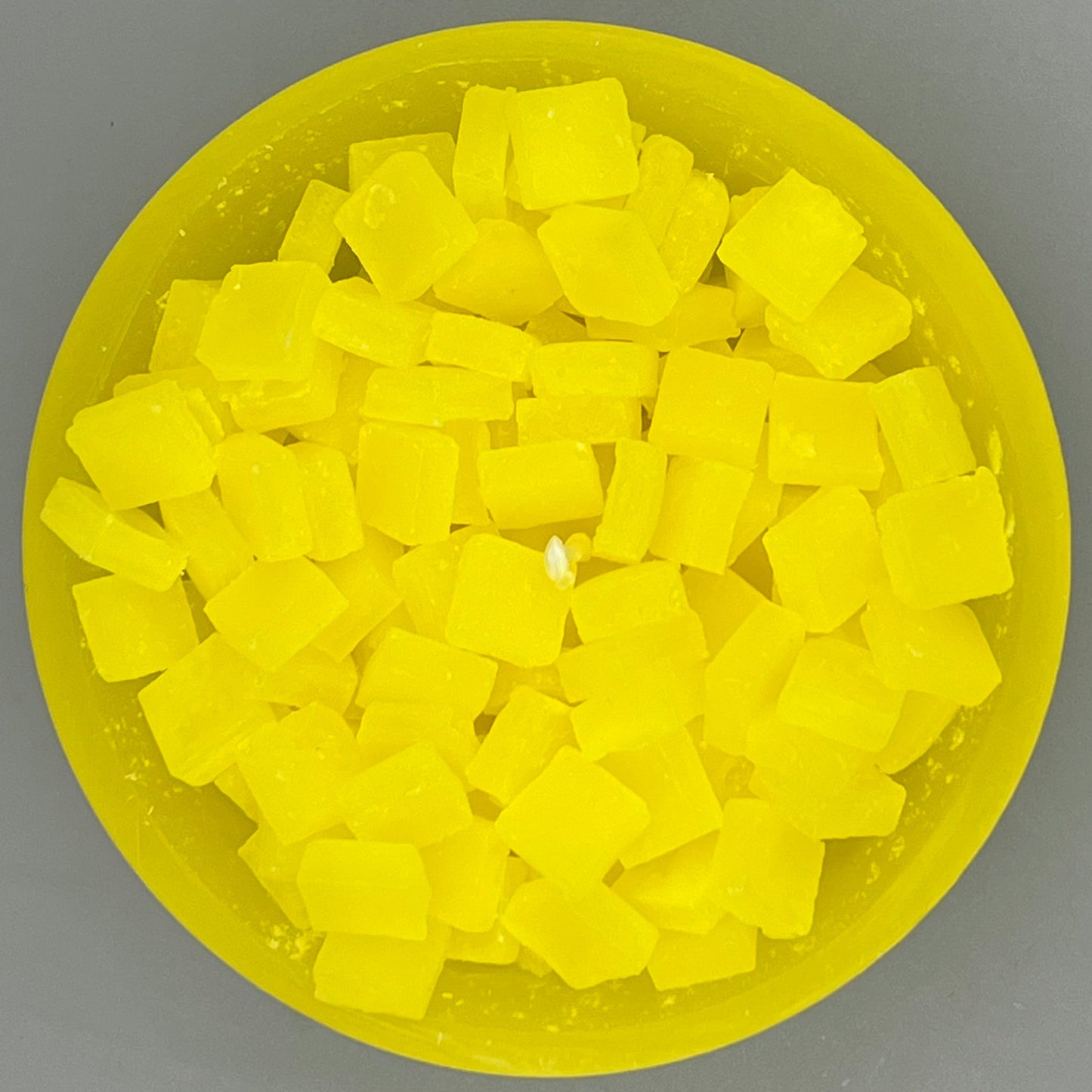 Würfelwachsschale 12 cm, hellgelb