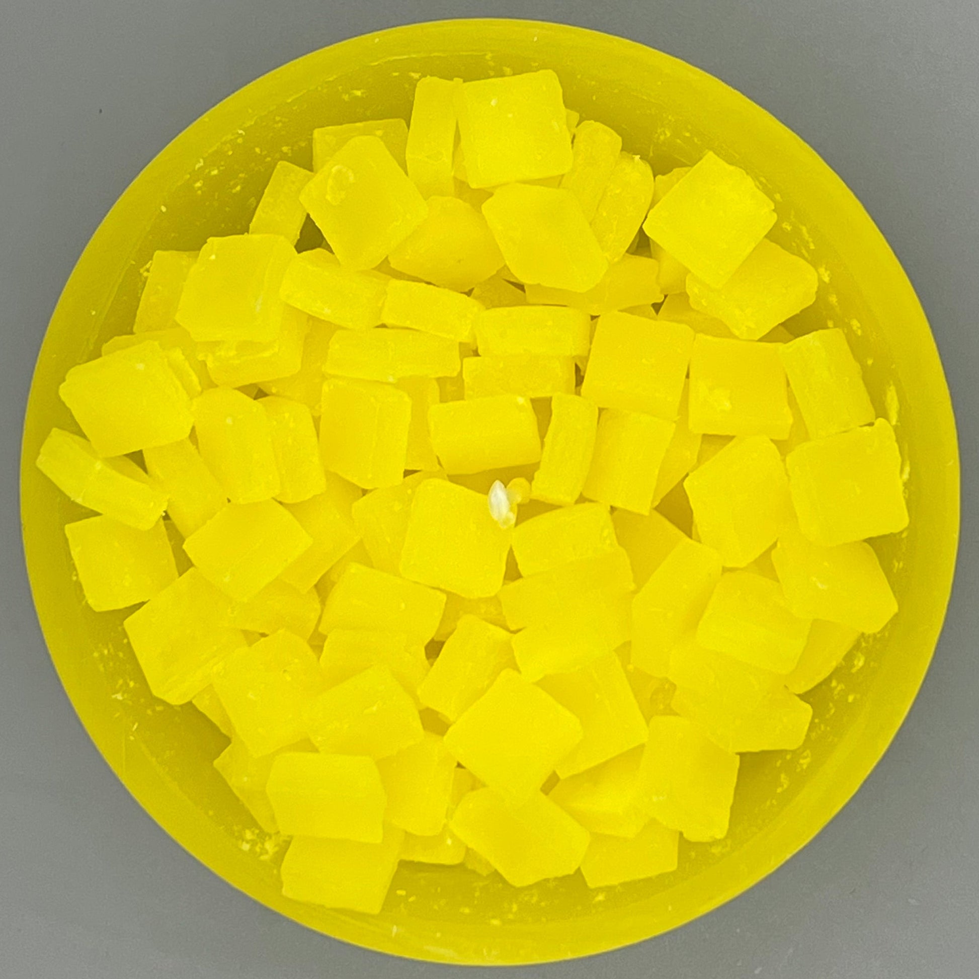 Würfelwachsschale 12 cm, hellgelb