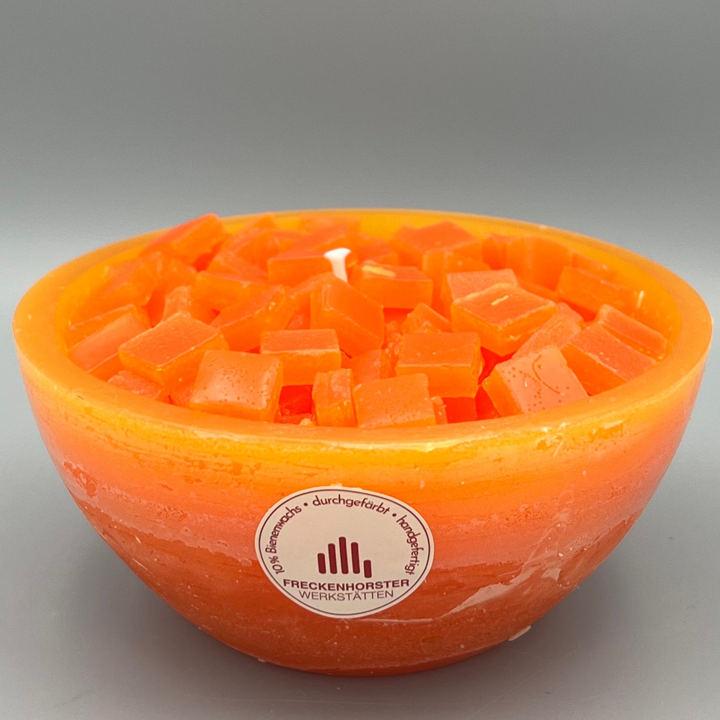 Würfelwachsschale 12 cm, hellorange