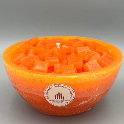 Würfelwachsschale 12 cm, hellorange