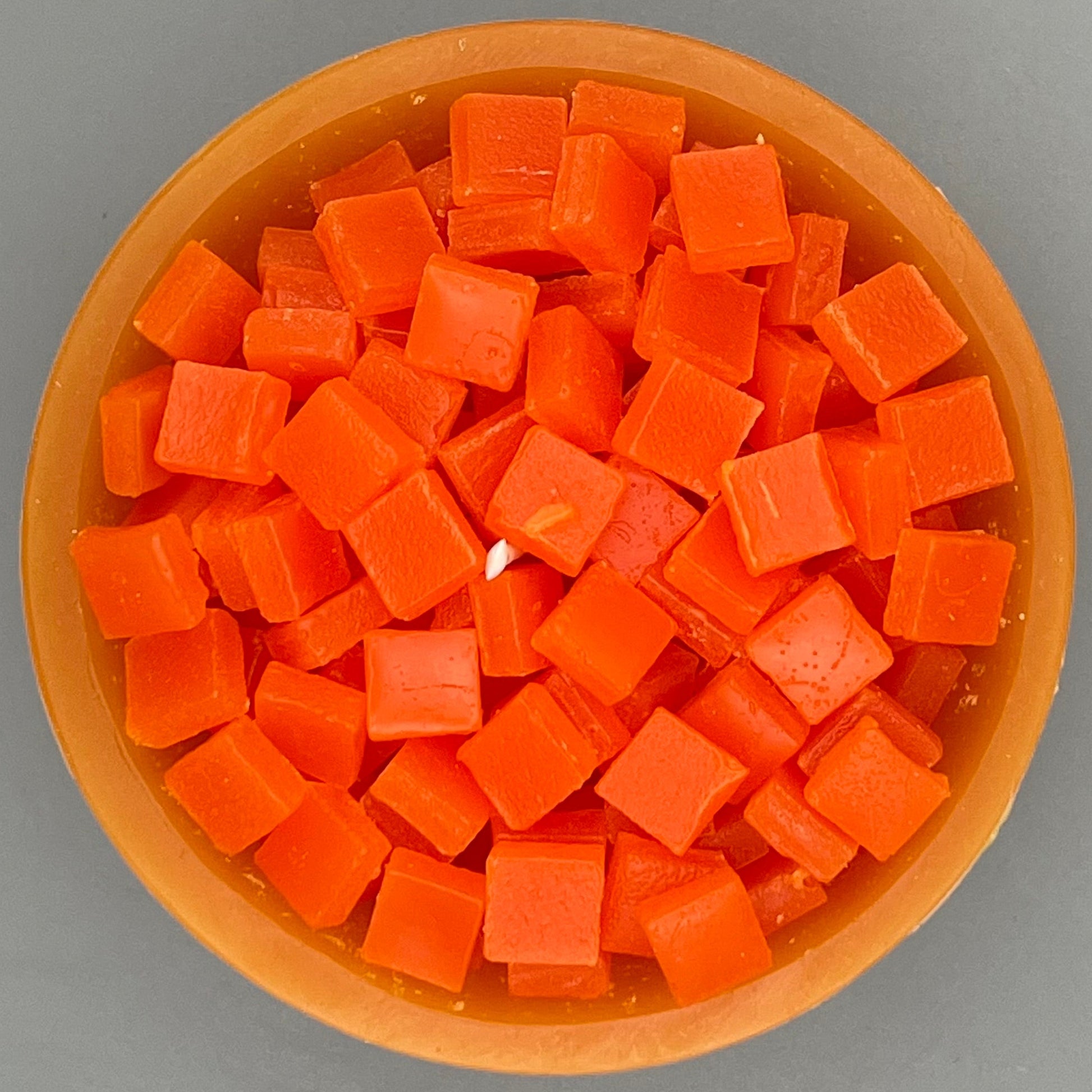 Würfelwachsschale 12 cm, hellorange