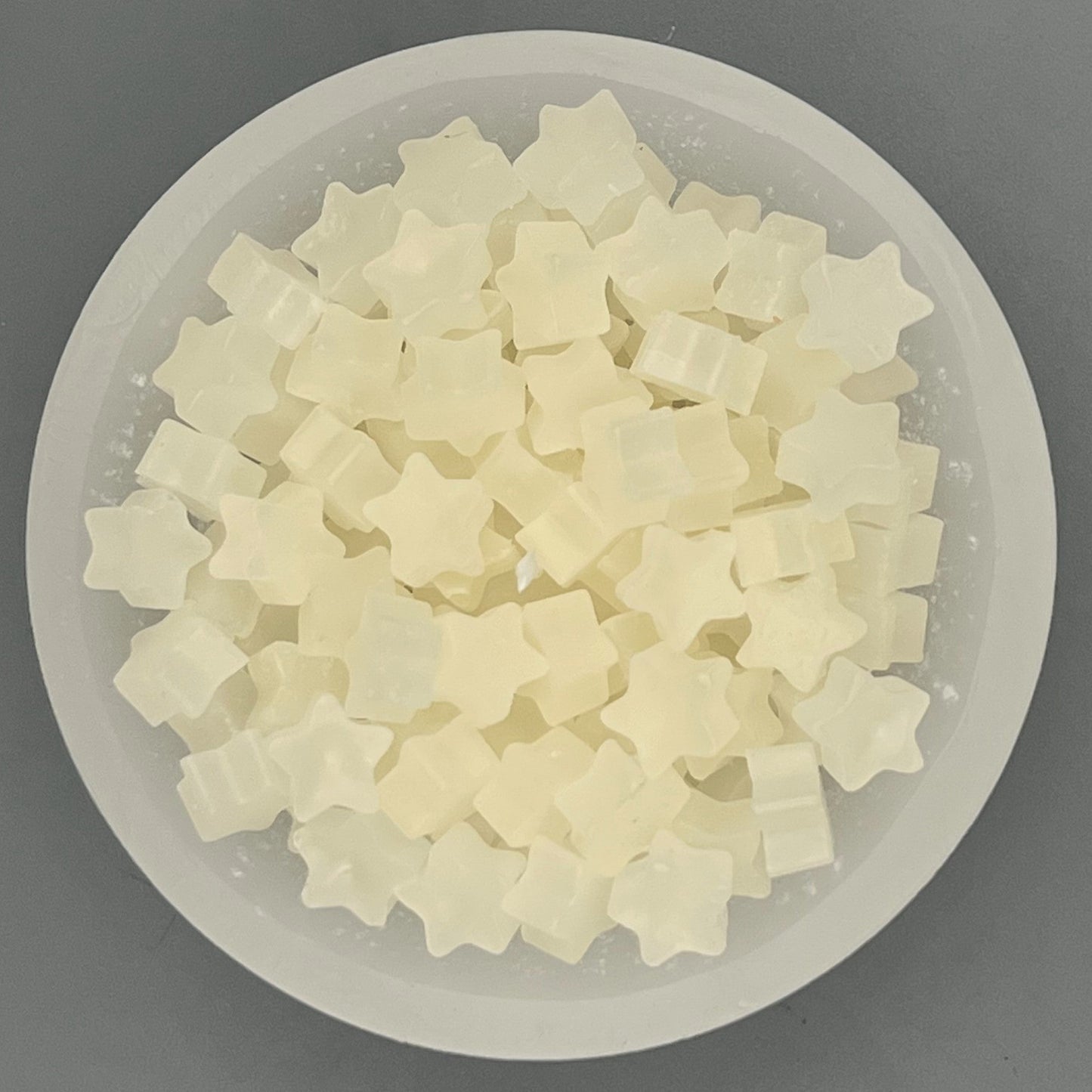 Würfelwachsschale 12 cm, Motiv Stern weiß