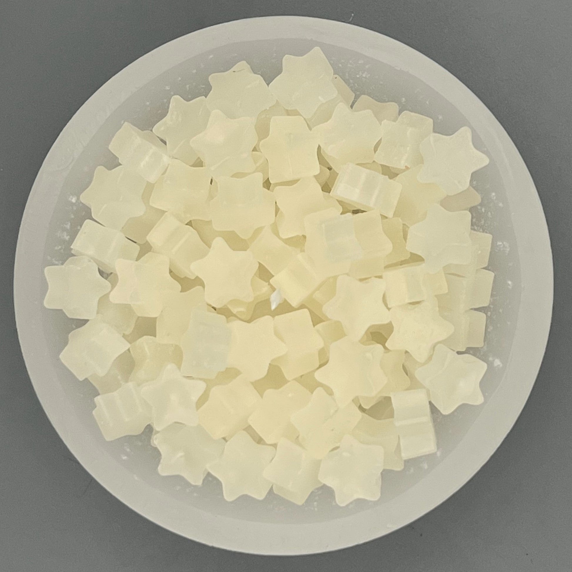 Würfelwachsschale 12 cm, Motiv Stern weiß