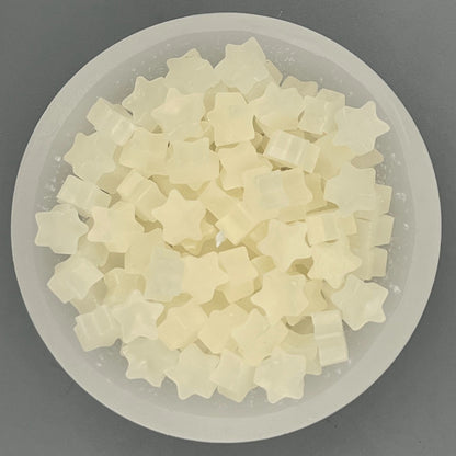 Würfelwachsschale 12 cm, Motiv Stern weiß