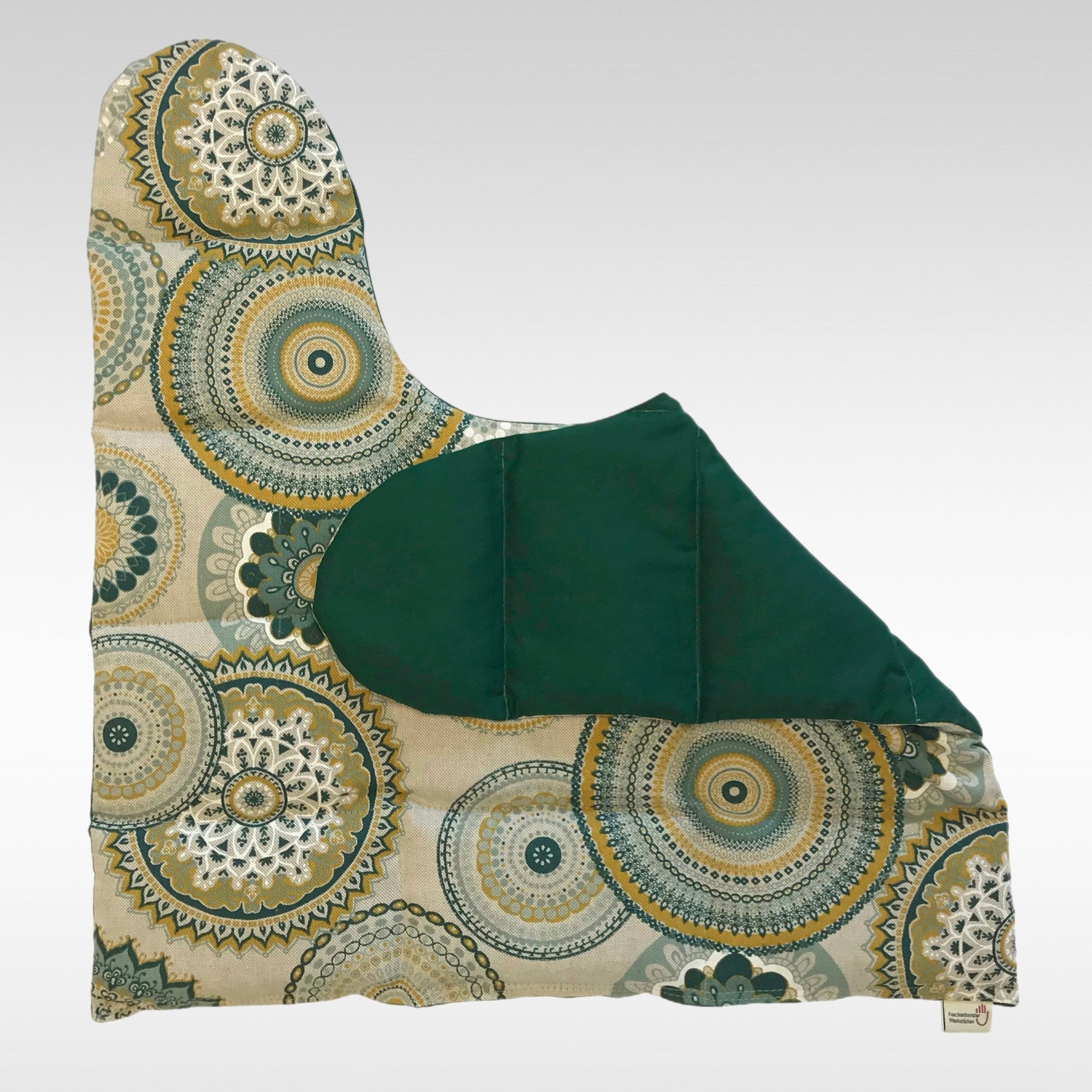 Körnerkissen Rücken/Schultern Muster Kreise, Rückseite grün