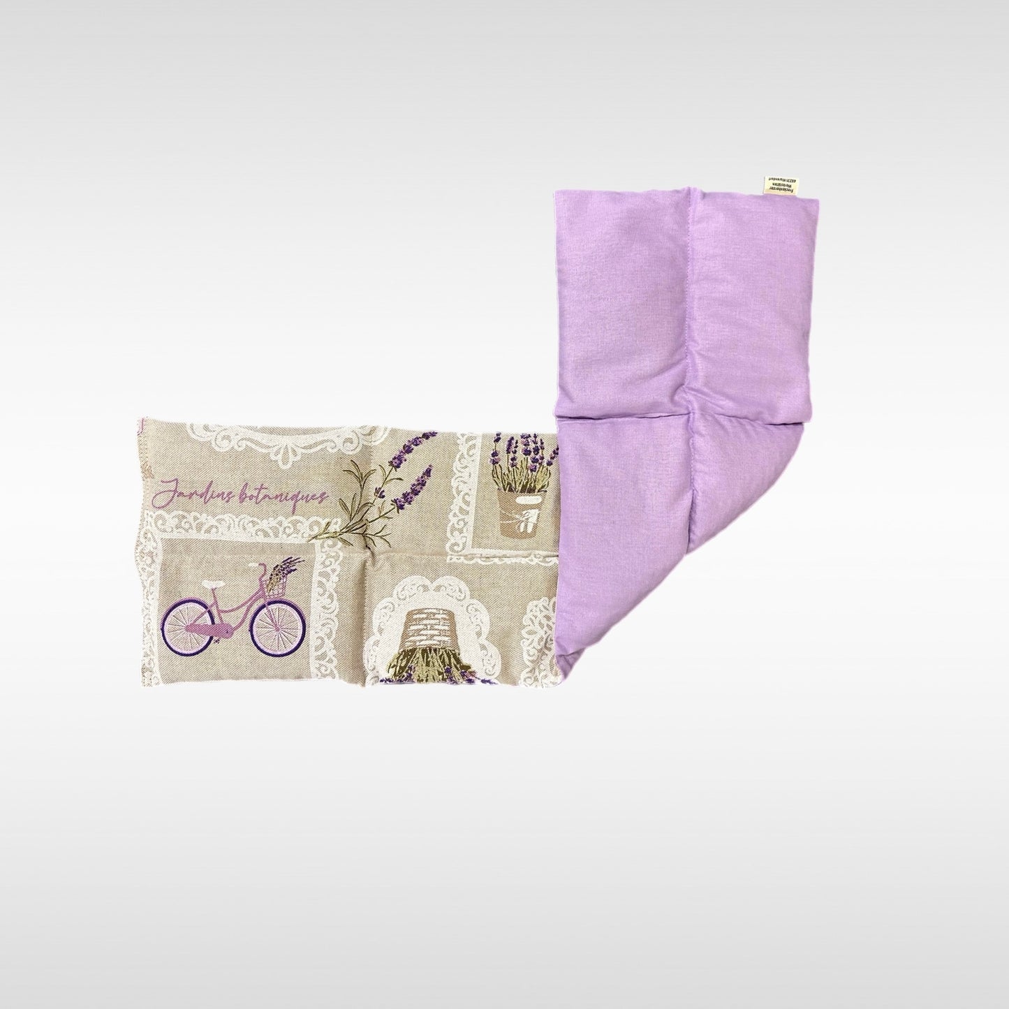 Körnerkissen 8 Kammer Muster Lavendel und Rückseite flieder