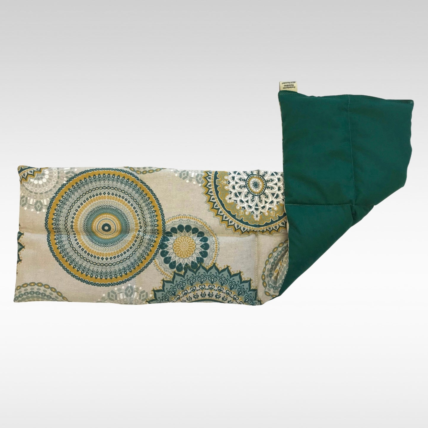 Körnerkissen 8 Kammer, Muster Kreise, Rückseite grün