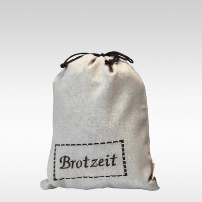 Brotbeutel mit Text "Brotzeit"