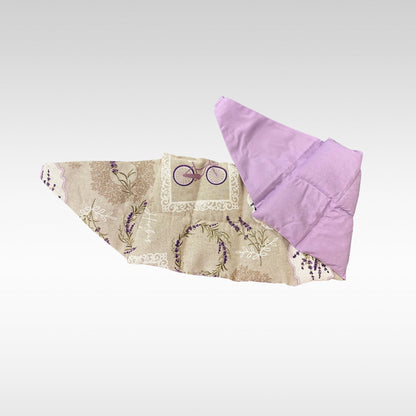 Körnerkissen zum Umbinden Muster Lavendel, Rückseite flieder