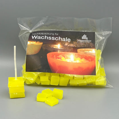 Nachfüllbeutel für Würfelwachsschale 12 cm, hellgelb