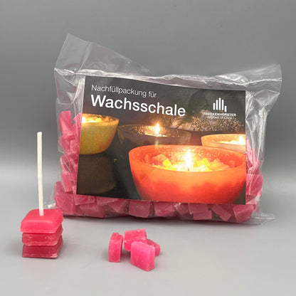 Nachfüllbeutel für Würfelwachsschale 12 cm, pink