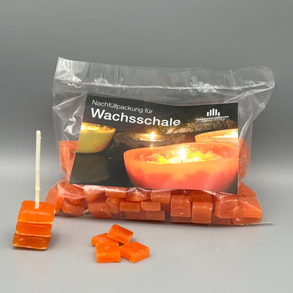 Nachfüllbeutel für Würfelwachsschale 12 cm, hellorange