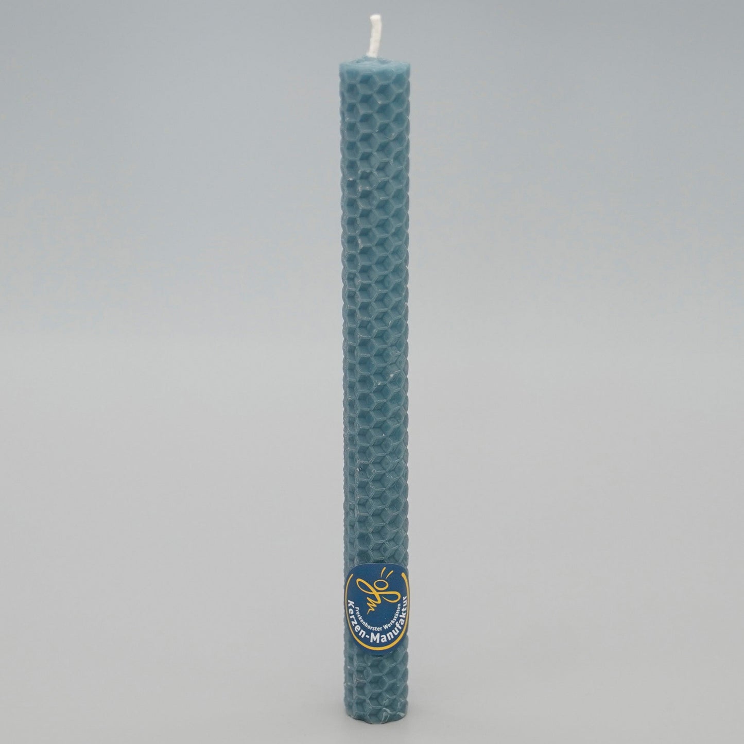 Stabkerze in Wabenoptik im Farbton blau grau, Durchmesser 20 mm Höhe 200 mm