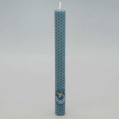 Stabkerze in Wabenoptik im Farbton blau grau, Durchmesser 20 mm Höhe 200 mm