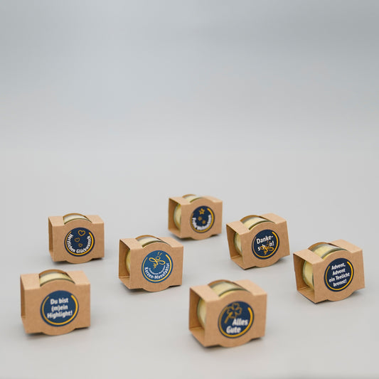 Highlight - Teelicht mit Glas | 10 dekorativ verpackte Teelichte | für verschiedene Anlässe