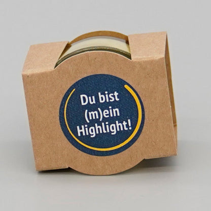 verpacktes Teelicht mit Aufschrift du bist mein Hightlight