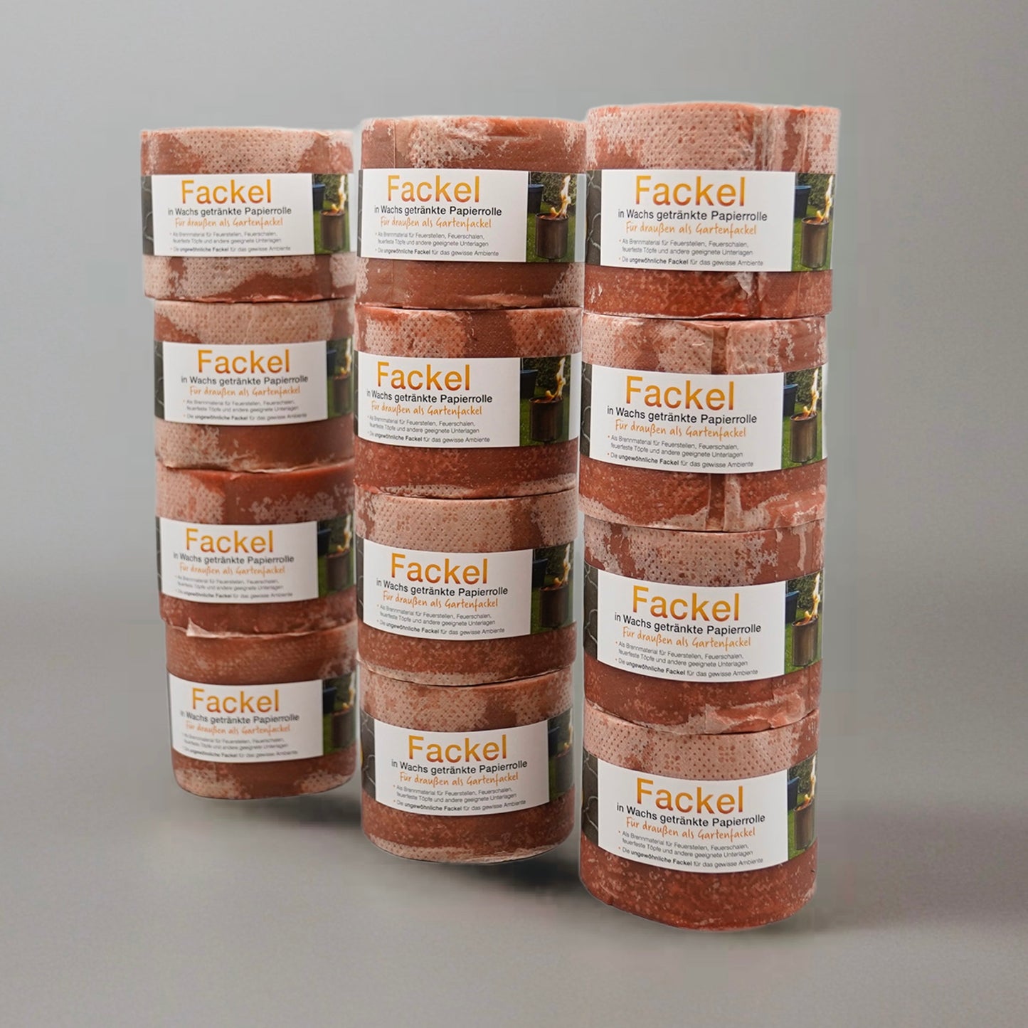 Fackel aus in Wachs getränkter Toilettenpapierrolle 12 Stück