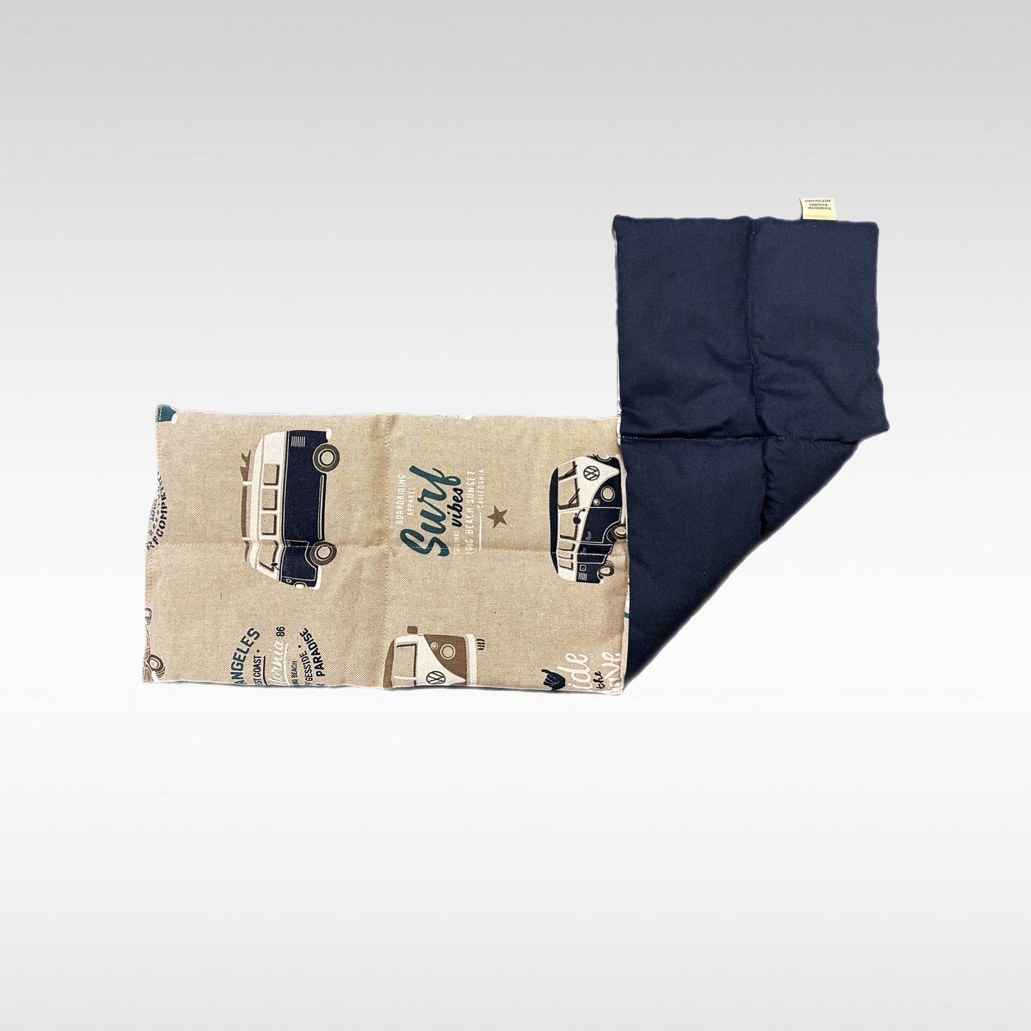 Körnerkissen 8 Kammer, Muster VW-Bus, Rückseite nachtblau