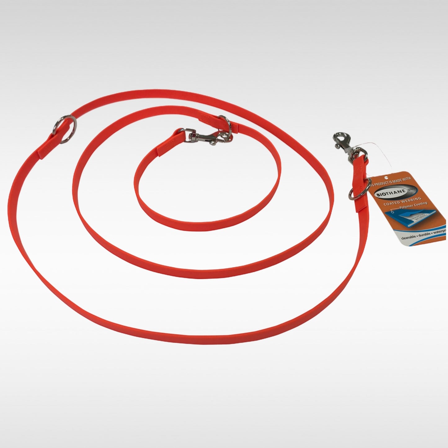 BioThane Leine verstellbar 13mm neonorange