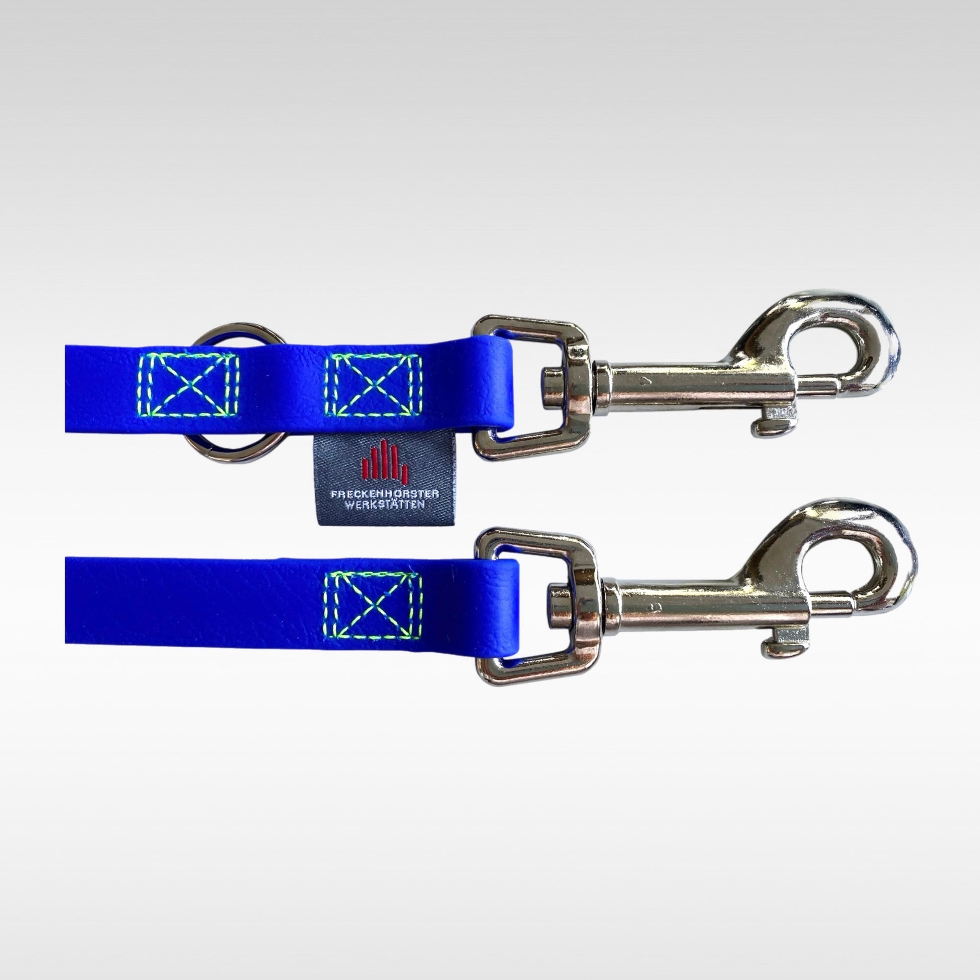 BioThane Leine verstellbar 16mm blau mit gelber Naht