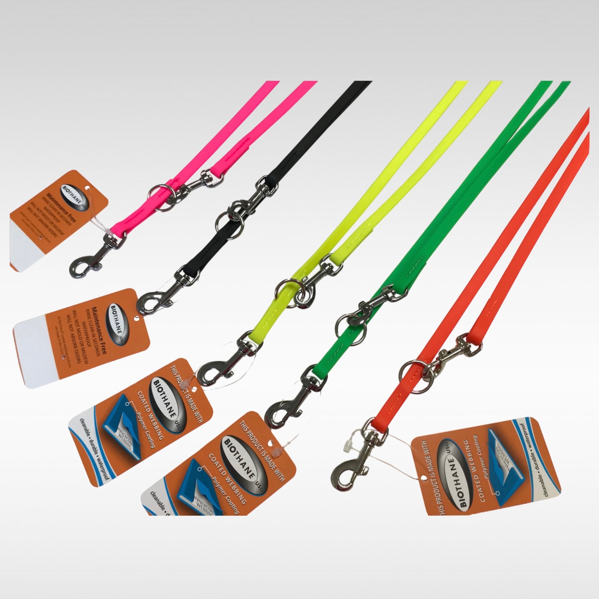 Farbübersicht der verstellbaren Führleinen in 9mm