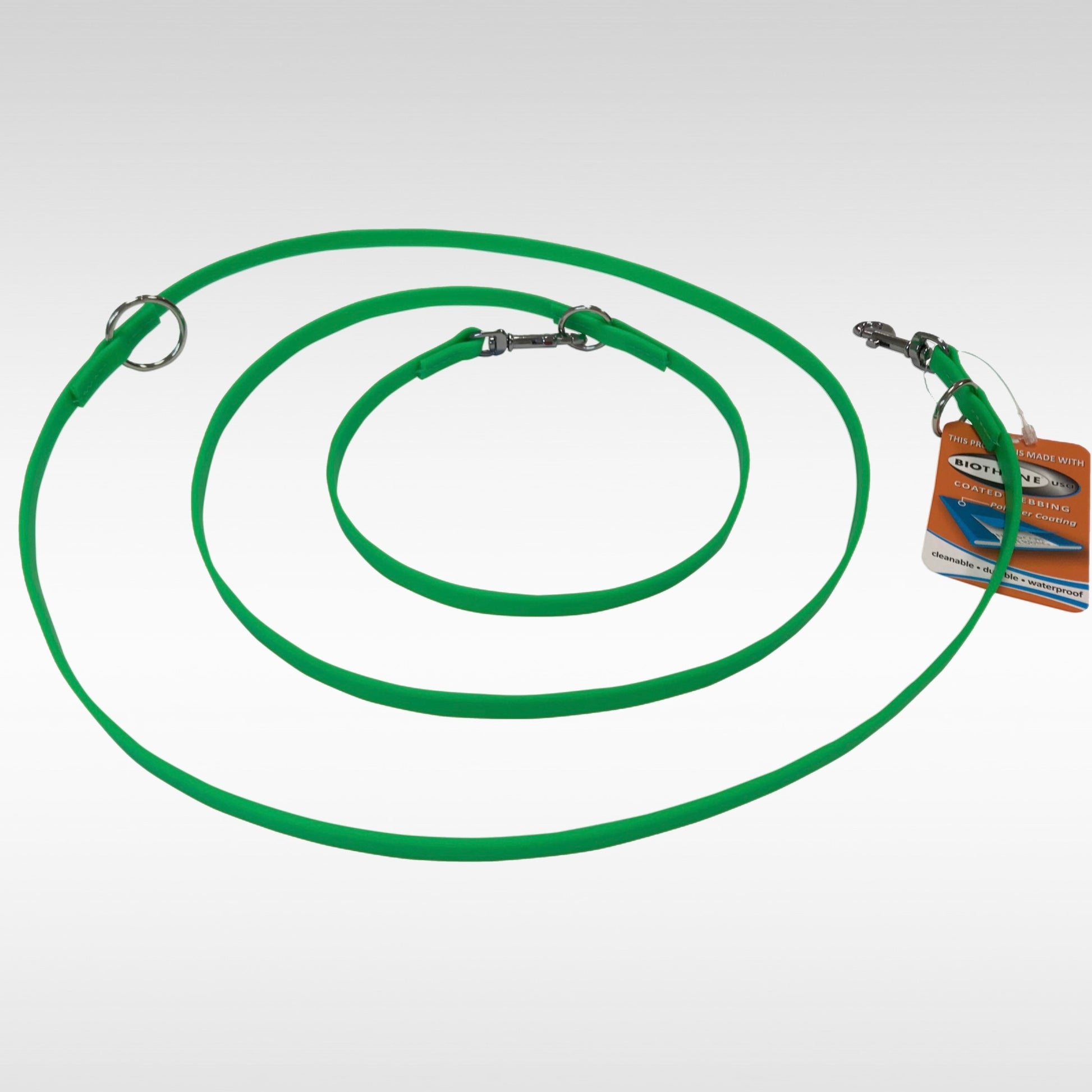 BioThane Leine verstellbar 9mm neongrün
