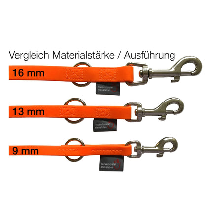 BioThane Leinen, Größen im Vergleich 16mm / 13mm / 9mm