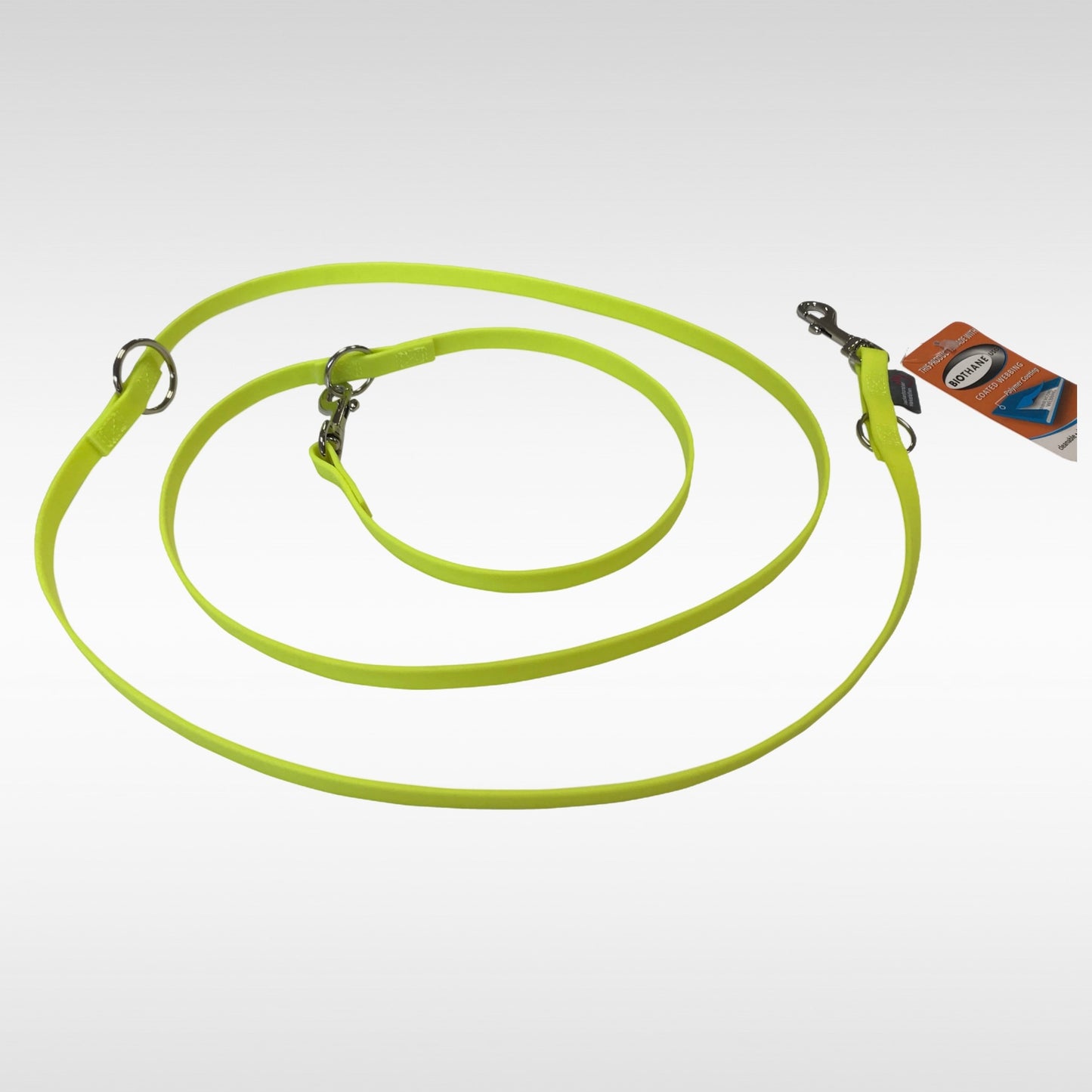 BioThane Leine verstellbar 13mm neonelb