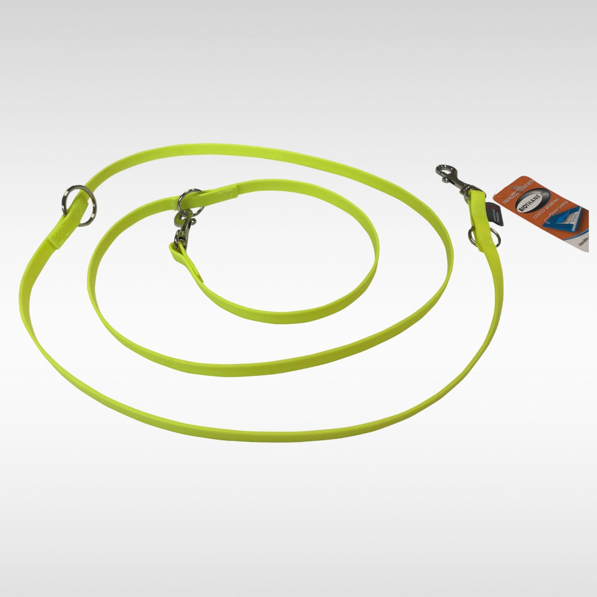 BioThane Leine verstellbar 13mm neonelb