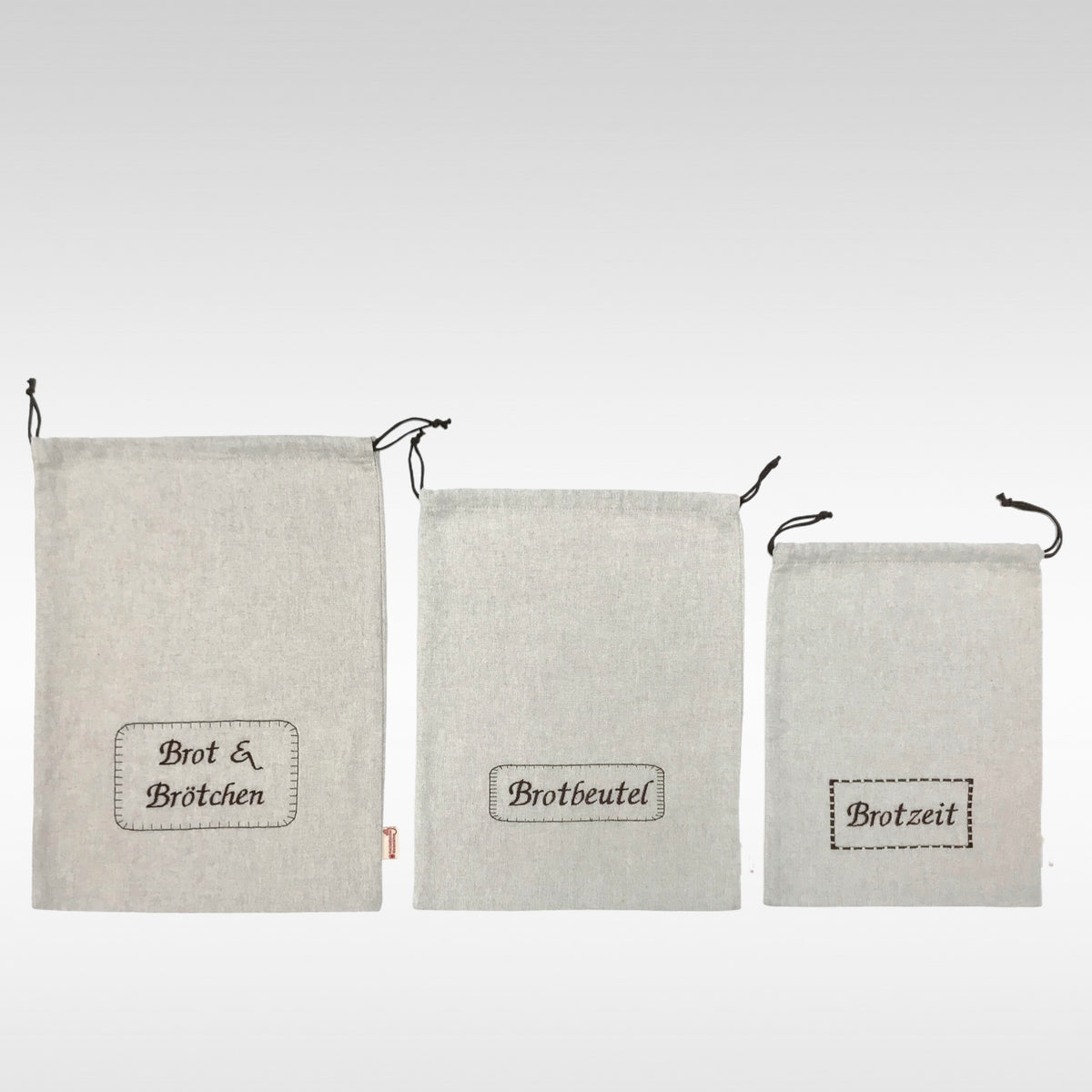 3 Brotbeutel unterschiedlicher Größen