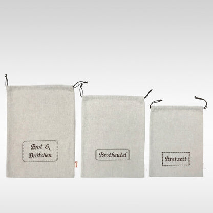 3 Brotbeutel unterschiedlicher Größen