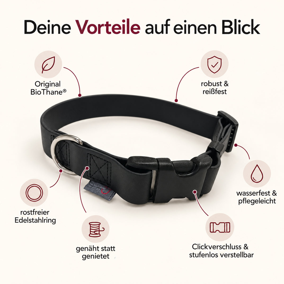 BioThane® Hundehalsband | verstellbar