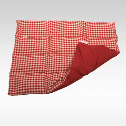 Körnerkissen mit 12 Kammern in rot-kariert