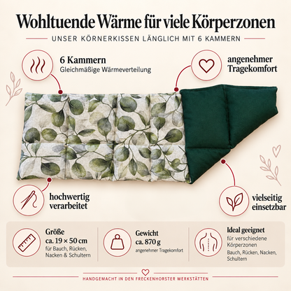 Körnerkissen länglich | 6 Kammern (19x50 cm) | vielseitig einsetzbar | div. Designs