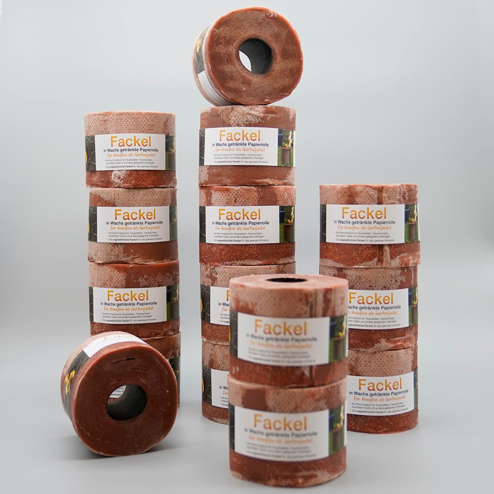 Fackel aus in Wachs getränkter Toilettenpapierrolle 15 Stück