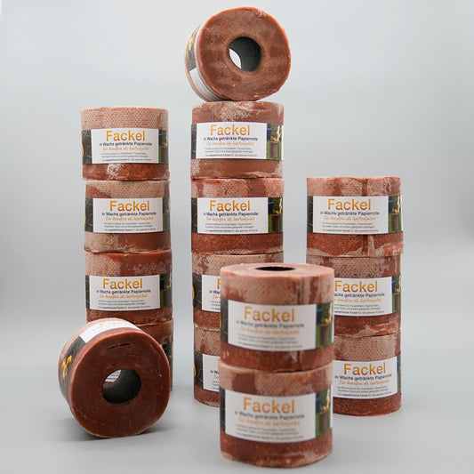 Fackel aus in Wachs getränkter Toilettenpapierrolle 15 Stück
