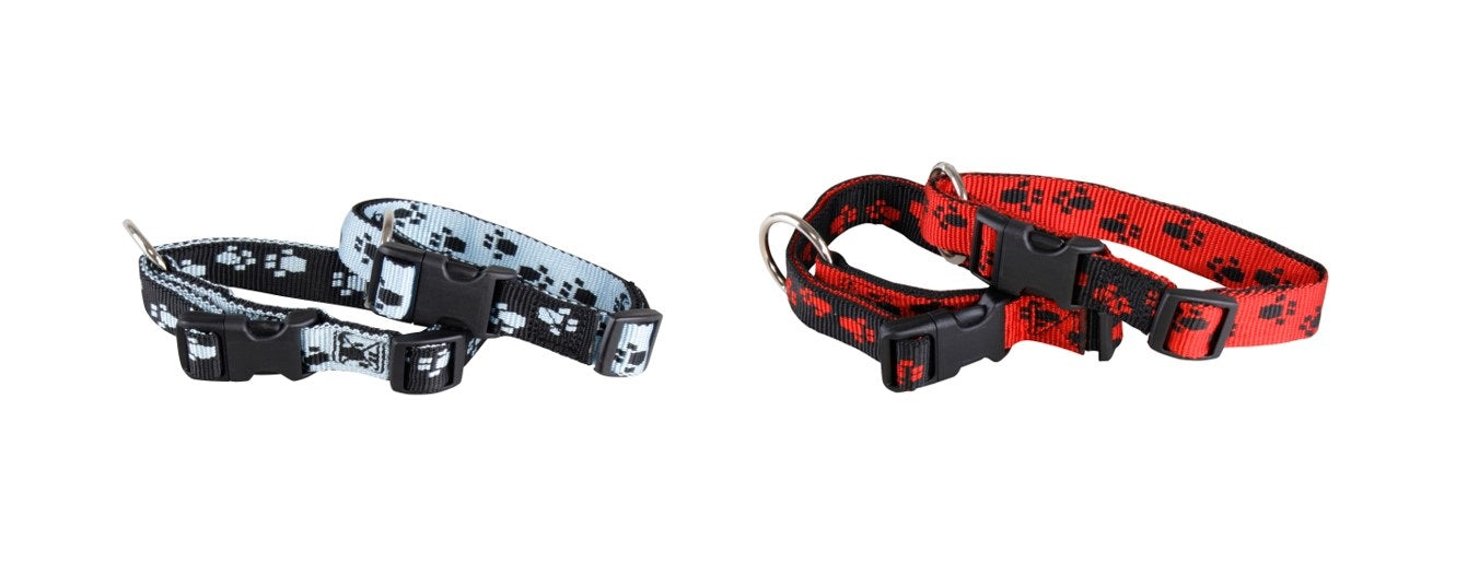 Hundehalsbänder aus Nylon mit Pfotenmuster