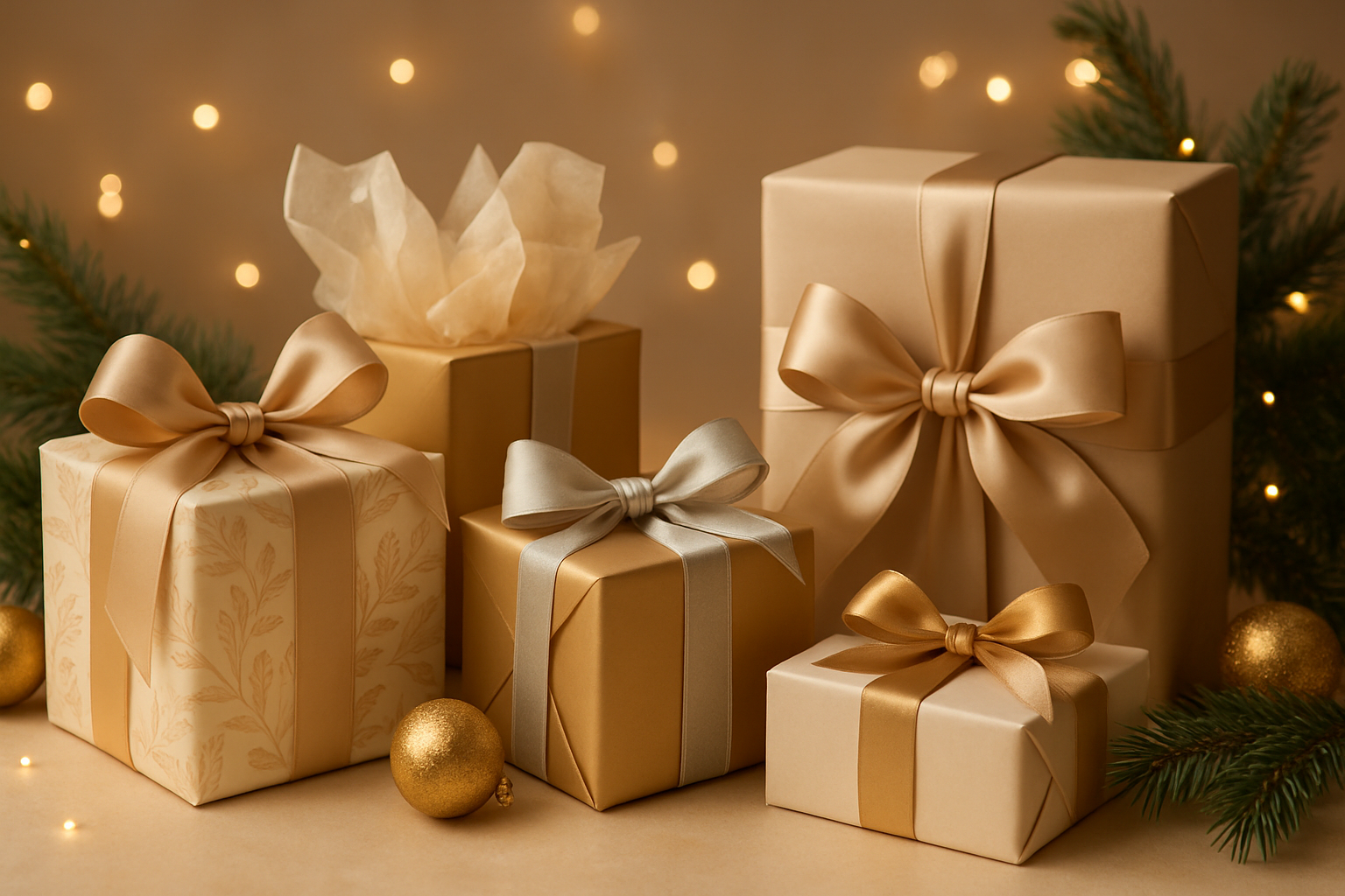 Erstelle ein Bild was die Seite Geschenke darstellen soll. Ohne Jegliche Aufschriften bitte