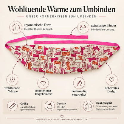 Körnerkissen zum Umbinden für Rücken | Lendenwirbel | Nieren | Bauch | div. Designs